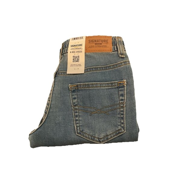 Levi Strauss Signature Boys Pull-on Slim Jeans 8 Regular - Picture 1 of 6